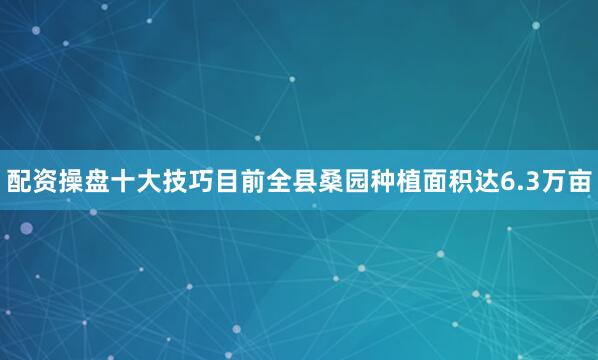 配资操盘十大技巧目前全县桑园种植面积达6.3万亩